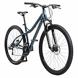 BIKESTAR Hardtail Aluminium Mountainbike Shimano 21 Gang Schaltung, Scheibenbremse 29 Zoll Reifen | 18 Zoll Rahmen Alu MTB | Blau & Grau