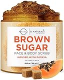 O Naturals Ultra-Pflegendes Sugar Scrub Körper und Gesicht Braunem Zucker Und Papaya - Peeling /Face Scrub Aufhellung Dunkler Flecken -Body , Körperpeeling Damen