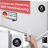 Heidenfeld Infrarotheizung & Konvektor HF-HP150 | 1000 Watt bis 25 m² | Hybrid Heizung | Steuerung via App | Fernbedienung | Touch-Bedienfeld | Infrarot Heizkörper mit Thermostat (HF-HP150 1000 Watt)