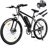 E Bike für Herren Damen, 26 Zoll E-Mountainbike Abnehmbarer 10.4Ah Akku,7-Gang Pro,3.5H Schnellladung,5 Fahrmodi, Elektrofahrrad Reichweite Max 100km,250W Motor Electric Fahrrad mit Schutzblech