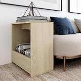 Mokuyary Beistelltisch Couchtisch Couchtisch Sofatisch Beistelltisch Wohnzimmermöbel Sonoma Eiche 50x26x50cm Holzwerkstoff