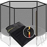 KESSER® Trampolin Ersatznetz Sicherheitsnetz UV-beständig Trampolinnetz Trampolinschutz | einfache Montage | Eingangstür mit Reißverschluss | aus hochwertigen Materialien, 305cm (8 Stangen)