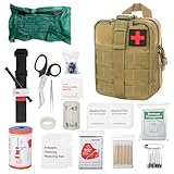 Mineup Erste Hilfe Set Outdoor, 46 Stück First aid kit Military, Reiseapotheke Tasche, Erste Hilfe Tasche, Medizinische Tasche für Camping, Wandern, Zuhause, Auto und Abenteuer(Schlammfarbe)