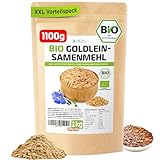 Goldleinsamenmehl Bio 1Kg + 100g extra XXL-Vorteilspack Gold Leinsamenmehl, Ballaststoffreich hoher Proteingehalt glutenfrei und wenig Kohlenhydrate, Goldleinmehl als Mehlersatz