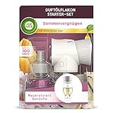 Air Wick Duftölflakon – Starter Set mit Duftstecker und Duftflakon für die Steckdose – Duft: Sommervergnügen – 1 x Gerät und 1 Nachfüller – Plastikfreie Verpackung