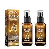 2 Stück LuxusBiotin Haarwuchs Serum, Biotin-Haarwachstumsseren, Bio Haarwachstumsspray, Biotin Haarwachstumsserum, Anti-Haarausfall Haarpflegeöl, Nährender Haarspray, Behandlung von Haarwuchs