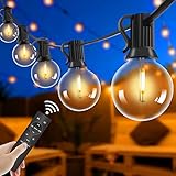 Lichterkette Außen mit Fernbedienung - 15M LED Lichterkette Dimmbar 25+2 G40 Glühbirnen, 4 Modus und Timmer Funktion, Wasserdicht für Outdoor Garten Balkon Terrasse Party Camping Hochzeit