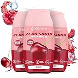 Neosupps Zero Sirup - Cherry Geschmack - 65 ml natürlicher Getränkesirup mit Vitamin C, 1x Flasche ergibt 8 L Fertiggetränk, Zero Kalorien & zucker Getränkekonzentrat, 3x 65ml Fertiggetränk