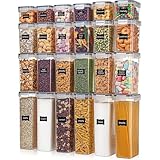 Wclavion Luftdichte Vorratsdosen 24-teiliges Set, Vorratsdosen mit Deckel Luftdicht & Mottensicher - Aufbewahrungsbox Küche für Mehl, Müsli, Cornflakes | Küche Aufbewahrung & Organisation(24pcs)