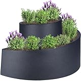 mucHome XXL Kräuterspirale aus Kunststoff - anthrazit 80x65x50cm Spirale Kräuterhochbeet Pflanzgefäß Garten Pflanzspirale Kräuterturm Kräuterschnecke