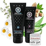 IntHim Entzündungshemmende Intimpflege Männer Set - Intim Waschlotion Herren + After Shave Intim Creme für Männer - pH-Hautneutral & Frei von Parabenen und Allergenen bei Rötungen und Rasurpickeln