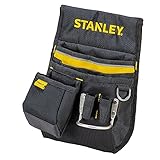 Stanley Gürteltasche / Werkzeuggürtel (24x6x15.5cm, 600 Denier Nylon, mit 2 Nageltaschen, 1 Hammerhalter und 1 Bandmaßtasche, leicht zugängliche Fächer) 1-96-181, Schwarz/Gelb