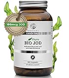 QIDOSHA® Jod aus Bio Kelp, 365 Kapseln im Apothekerglas, pflanzliches Jod aus der Bio Kelp-Alge, vegan, jede Charge laborgeprueft, deutsche Fertigung