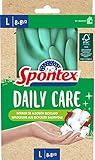 Spontex Daily Care Haushaltshandschuhe aus 100% FSC-zertifiziertem Latex, mit Innenfutter aus recycelter Baumwolle, für alle Putz- und Pflegearbeiten, 1 Paar, Größe L (8-8,5), Mint