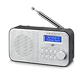 Majestic RT 194 DAB - Tragbares DAB/DAB+/FM LCD-Display, wiederaufladbarer Akku, Kopfhörerausgang, Zwei Alarme und DREI Klingeltöne, schwarz