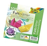 folia 8915 - Faltblätter 15 x 15 cm, 70 g/qm, 100 Blatt sortiert in 10 intensiven Farben - ideal zum Papierfalten und für andere kreative Bastelarbeiten