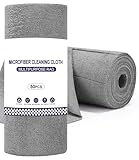 TIDEVAN 50 Stück Microfasertücher auf Rolle Mikrofaser-Reinigungstuchrolle 30x30cm Wiederverwendbare Fusselfreie Fusselfreie Waschbar & Wiederverwendbar, für Auto, Haus und Küche, Dunkelgrau