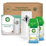 Air Wick Freshmatic Max PURE – Starter Set mit 2 Nachfüllern – Automatisches Raumspray – Raumduft Frische Wäsche – 2 x 250 ml Nachfüller + Gerät