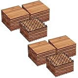 Yaheetech Holzfliesen Akazie 30x30 cm, 54er Set-ca. 5,2 m² Terrassenfliesen Balkonfliesen Klicksystem, Wetterfest Bodenfliesen Gartenfliesen für Terrasse, Balkon & Garten, Holzfarbe