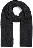 styleBREAKER Unisex einfarbiger Strick Schal mit strukturiertem Flecht Muster, Uni Winter Strickschal 01018161, Farbe:Dunkelgrau meliert