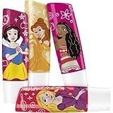 Labello Limited Disney Princess Edition Lippenpflege Set, Watermelon Sorbet, Candy Apple Dream, Wild Cranberry & Vanilla Cupcake, mit fruchtigem Aroma, Lippenbalsam für Kinder ab 3 Jahren (4 x 4,8 g)
