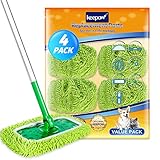 KEEPOW 4 Stück für Swiffer Feuchte Bodentücher, Wiederverwendbar für Swiffer Bodenwischer Nass, Mikrofaser für Swiffer Wet, Waschbar für Swiffer Bodenwischer Feucht, Verbessertes Material für Swiffer