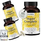 3x 120 Kapseln Vegan Complex - All in one Vitamine I 12-MONATS-VORRAT I Vitamin B12 Vegan+D3+K2+B2+B9+B6 + Zink + Eisen + Selen + Jod + Natrium + Kalium - Vegan Vitamine, Vegan Supplements