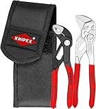 KNIPEX Mini-Zangenset, 2-teilig, mit KNIPEX Cobra XS und Zangenschlüssel XS, Werkzeugtasche, Gürtelclip, Zangenset, EDC, 00 20 72 V01
