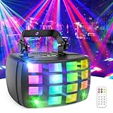 LED Bühnenbeleuchtung Partylicht, DMX512 2 in 1 RGB Disco Licht, Discolicht Party Lichter Musikgesteuert mit Fernbedienung,Derby Light DJ Disco Lichter für Party Club Bar Home Weihnachten Halloween