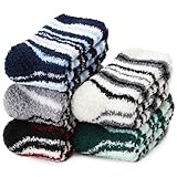 ANTSANG Herren Damen Kuschelsocken Warme Stoppersocken Winter Rutschfeste Socken Haussocken 5 Paar(Mischfarbe E)