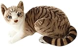 elemhome Plush Toys Soft Toys Stofftiere Katze getigertes Stofftier Plüsch Realistisches Leben wie kleine Katzen Niedliches Plüschspielzeug für Kinder Haustier