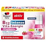 Doppelherz B12 Intense Vita-Energie - hochdosiert mit 500 µg Vitamin B12 pro Trinkfläschchen - 8 Ampullen - vegan