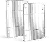 HaWare Abkühlgitter 2er Set, 100% Edelstahl Dicker Kuchengitter Auskühlgitter Backgitter Rechteckig zum Backen Braten Kühlen Grillen - 38.5 x 28 x 2 cm, Gesund & Langlebig, Spülmaschinenfest