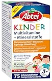 Abtei Kinder Multivitamine + Mineralstoffe - Für ein gesundes Aufwachsen* von Kindern - Ab 3 Jahren - Mit 21 wichtigen Nährstoffen - Glutenfrei, Laktosefrei, Gelatinefrei - 75 Schmelztabletten