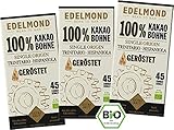 Edelmond 100% geröstete Edel Kakaobohnen. Langzeitgeführt ohne Kakaomasse. Extra bitter, da handwerklich gemahlene Kakaobohne. (3 Tafeln)