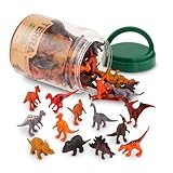 Terra 60-teilig Dinosaurier Figuren Sammlung Dinos Spielzeug Set – Tyrannosaurus Rex, Triceratops, Stegosaurus und mehr – Spielzeug ab 3 Jahren