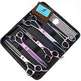 TTOOGO Professionelle 6 -teilige Hundepflegeschere Set - 8,0 -Zoll,Bunt