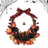 Halloween-Türkranz, künstliche Blätter, Ornament, 40,6 cm, Ahornblätter, Beere, Halloween- für Tür, Küche, Tisch, , Winterurlaub, Party, Fensterdekoration