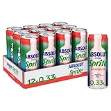 Absolut Vodka Sprite Wassermelone - alkoholhaltiges Mixgetränk (10% Vol) aus Wodka und erfrischendem Zitronen-Limetten-Wassermelonen-Geschmack in stylischen Einweg Dosen (12 x 330 ml)