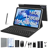 2024 Neueste Tablet 10 Zoll,5G Wifi Android 12 Tablet Mit 16GB RAM+128GB ROM(1TB TF),2-in-1 Tablet Mit Tastatur Maus Stift-Octa-Core2.0Ghz | 7000mAh | 1080FHD | 13MP Kamera |WLAN GPS OTG Typ-c-Schwarz