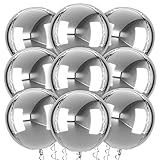 XXL Luftballons Silber, 9 Stück Folienballons, 22 Zoll Groß 4D Foil Ballons für Geburtstagsfeiern, Hochzeiten, Jubiläen und Party Deko