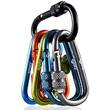 Zalava 2020 Neu Mini Schlüsselanhänger Karabiner, 6 farben Karabiner mit Schraubverschluss Mehrfunktionale Karabinerhaken für Camping, Angeln, Wandern Oder Reisen