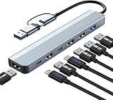USB C Hub 3.0, 7 in 1 USB Hub 3.0 Multiport Adapter mit USB 3.0, USB 2.0, USB Splitter, USB Typ C Hub für MacBook Air/Pro, Galaxy, iPad, Windows, Laptop, Desktop, PS4/PS5