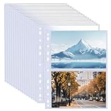 50er Pack A4 Fotohüllen mit 200 Fächern für 2/3/4-Ringordner, Transparente Postkartenhüllen mit 2 Fächern, Klarsichthüllen a4, Top Loading Nachfüllseiten für Fotoalben (219x152 mm).
