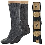 Leedya 4 Paar Wintersocken für Herren, Alpaka-Mischung, warm, weich und bequem, hergestellt in Italien, 2 Paar sortiert dunkel, 40-45