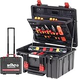 Wiha Werkzeugkoffer XL 2 Trolley electric 60-tlg. I Werkzeugtrolley für Elektriker I Werkzeugkoffer gefüllt mit Rollen I Werkzeugkasten mit Elektriker Werkzeug I mit Teleskophandgriff
