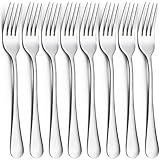 CoKeeSun Gabeln 8 Stück, 20.5cm Edelstah Gabeln Set, Silber Tafelgabeln Modernes Besteck Gabel Set, Spiegelpoliert Essgabel, Geeignet für Haushalte, Restaurants, Küche, Spülmaschinenfest