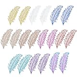 Hobbspring 30 Stück Feder Charms 10 Farben Edelstahl Filigrane Anhänger Filigrane Flügel Charms Regenbogenfarben Metallverzierungen Für Die Herstellung von DIY Armbändern Und Halsketten Schmuck