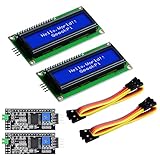 GeeekPi 2-Pack I2C 1602 LCD-Anzeigemodul 16X2 Charakter Serial Blue Backlight LCD-Modul für Raspberry Pi Arduino STM32 Heimwerkerprojekt Nanopi BPI Tinker-Board Elektrische IoT