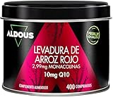 Fermentierter Roter Reis mit Q10, 400 Tabletten - 2,99 mg reines Monacolin - Citrinfrei - Vorrat für +13 Monate - Cholesterin Senken - Roter Reis Kapseln Cholesterin - ALDOUS